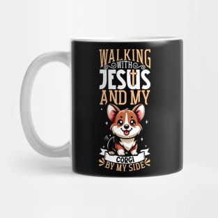 Jesus and dog - Pembroke Welsh Corgi Mug